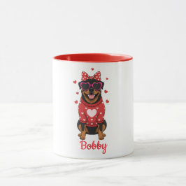 Rottweiler hond koffiemok Valentijnsdag 2026 Mok
