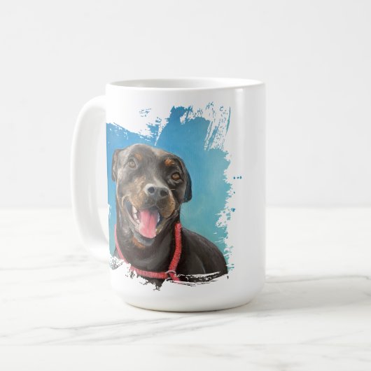 Rottweiler hond liefde mok (Voorkant links)