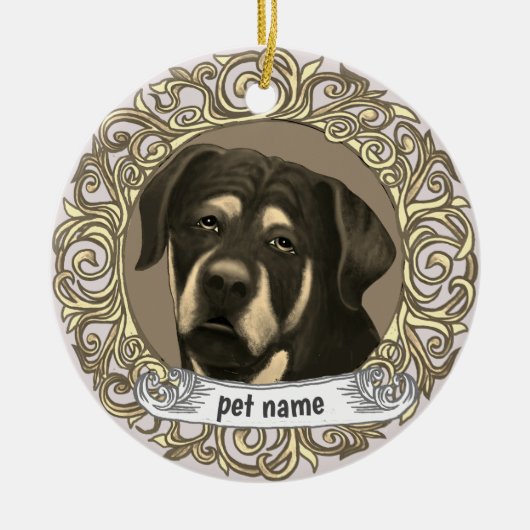 Rottweiler-hond liefdevolle herinnering ornament (Voorkant)