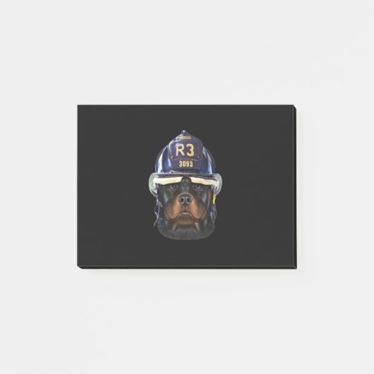 rottweiler hond met brandweerhelmpremie post-it® notes (Voorkant)