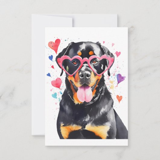 Rottweiler Hond met Hartbril Bedankkaart (Voorkant)