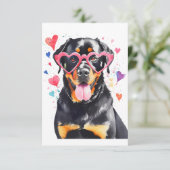 Rottweiler Hond met Hartbril Bedankkaart (Staand voorkant)