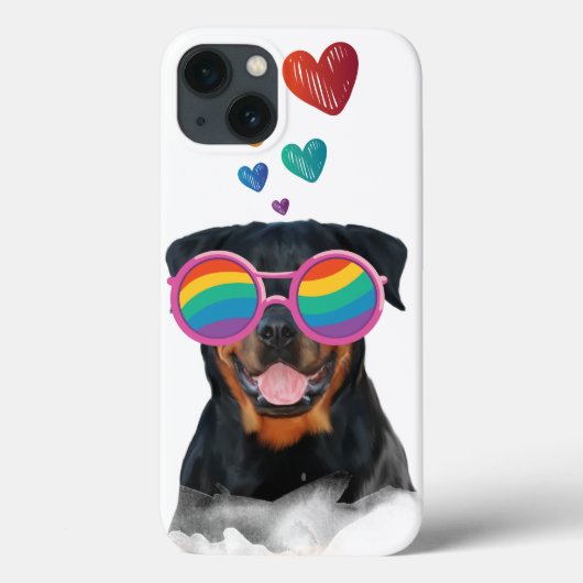 Rottweiler-hond met harten Valentijnsdag Case-Mate iPhone Case (Achterkant)