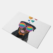 Rottweiler-hond met harten Valentijnsdag Deurmat (Schuin)
