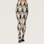 Rottweiler Hond met Paaseieren Vakantie Leggings (Achterkant)