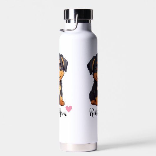 Rottweiler Hond Moeder Koper Vacuüm Waterfles (Rechts)