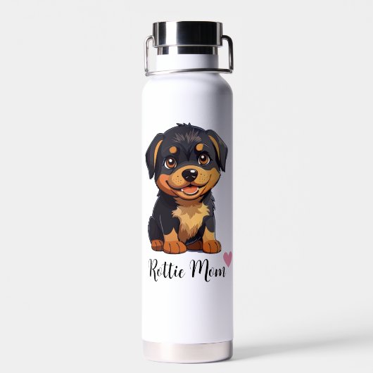 Rottweiler Hond Moeder Koper Vacuüm Waterfles (Achterkant)