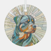 Rottweiler hond - mozaïekkunst glas ornament (Voorkant)