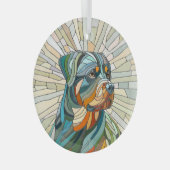 Rottweiler hond - mozaïekkunst glas ornament (Voorkant Rechts)