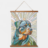 Rottweiler hond - mozaïekkunst hangend wandkleed (Voorkant)