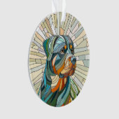 Rottweiler hond - mozaïekkunst ornament (voorkant)