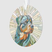 Rottweiler hond - mozaïekkunst ornament (voorkant)