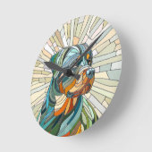 Rottweiler hond - mozaïekkunst ronde klok (Hoek)