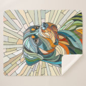 Rottweiler hond - mozaïekkunst sherpa deken (Voorkant (horizontaal))