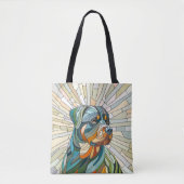 Rottweiler hond - mozaïekkunst tote bag (Voorkant)