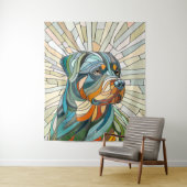 Rottweiler hond - mozaïekkunst wandkleed (In situ)