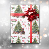 Rottweiler Hond Onder de Kerstboom Cadeaupapier