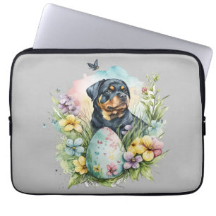 Rottweiler hond paasei, Prettig Pasen Rottweiler Laptop Sleeve