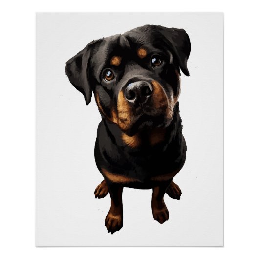 Rottweiler hond perfect poster (Voorkant)
