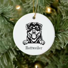 Rottweiler hond  Persoonlijk huisdier ornament, Cu Keramisch Ornament