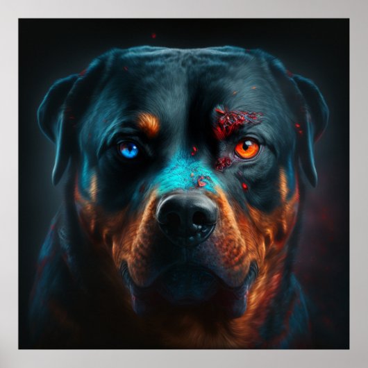 Rottweiler hond poster (Voorkant)