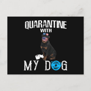 Rottweiler Hond Quarantaine Met Mijn Hond Grappige Feestdagenkaart