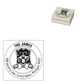 Rottweiler hond retour adres familie rubberstempel (Gestempeld)