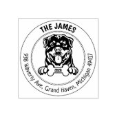Rottweiler hond retour adres familie rubberstempel (Afrduk)