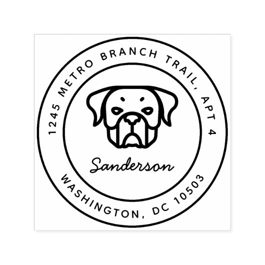 Rottweiler hond retour adres stempel zelf-inkt (Design)