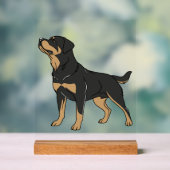 Rottweiler-hond, Rottweiler-hond staand Acryl Bord (Neutraal)