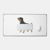 Rottweiler hond, Rottweiler hond staand Bureaumat (Keyboard & Muis)