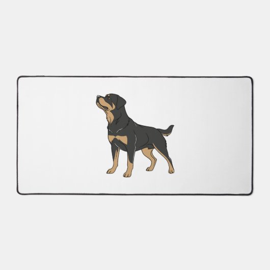 Rottweiler hond, Rottweiler hond staand Bureaumat (Voorkant)