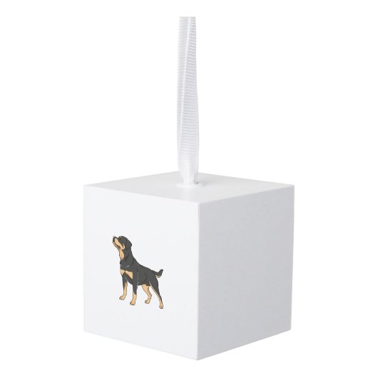 Rottweiler-hond, Rottweiler-hond staand Decoratie (Achter hoekig)