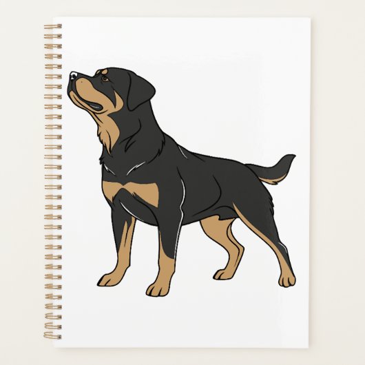 Rottweiler hond, Rottweiler hond staand Planner (Voorkant)