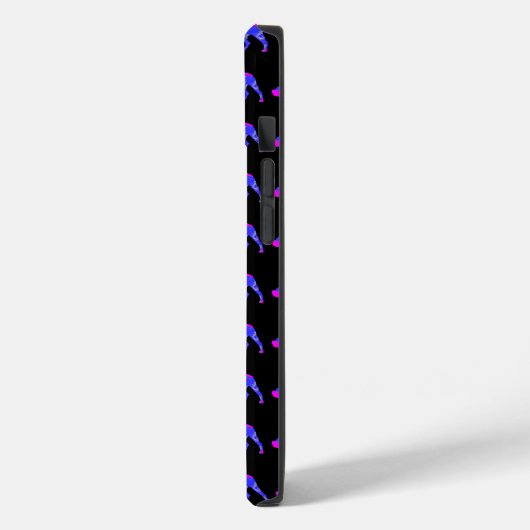 Rottweiler Hond Roze Blauw Silhouet Mono Zwart Case-Mate iPhone Case (Achterkant / Links)