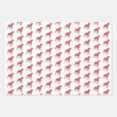 Rottweiler Hond Silhouet Rood Merry Woofmas Inpakpapier Vel (Voorkant 3)