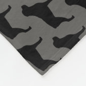 Rottweiler Hond Silhouetten Patroon Grijs en Zwart Fleece Deken (Hoek)