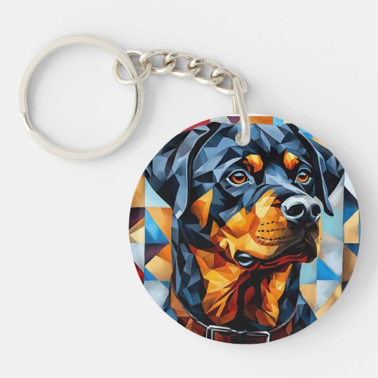 Rottweiler hond sleutelhanger (Voorkant)