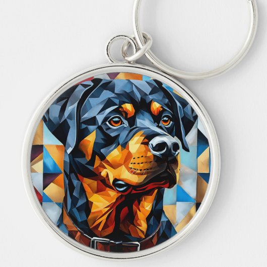 Rottweiler hond sleutelhanger (Voorkant)
