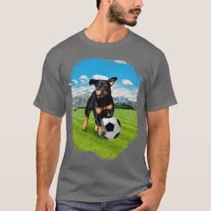 Rottweiler Hond Spelen Voetbal T-shirt