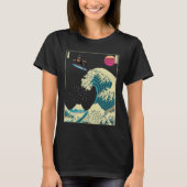 Rottweiler Hond Surfen op een Kanagawa golf Japans T-shirt (Voorkant)