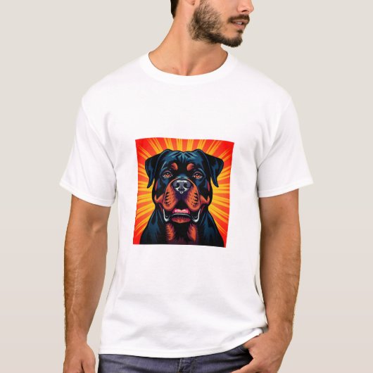 Rottweiler hond t-shirt (Voorkant)