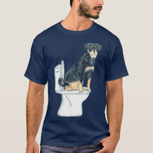 Rottweiler hond toilet Schilderij 1 T-shirt