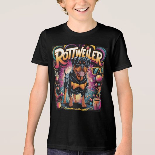 Rottweiler Hond Tri-Blend Shirt (Voorkant)
