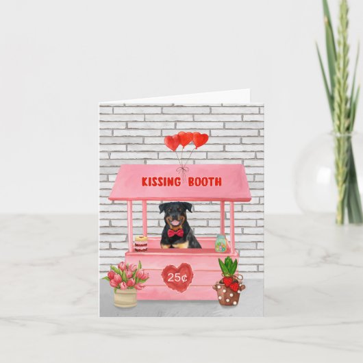 Rottweiler-hond Valentijnsdag Kissing Booth Kaart (Voorkant)
