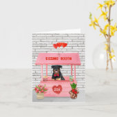 Rottweiler-hond Valentijnsdag Kussende Booth Kaart (Gele Bloem)