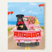 Rottweiler hond Valentijnsdag vrachtwagen harten Planner (Achterkant)