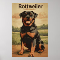 Rottweiler Hond Vintage Kunst
