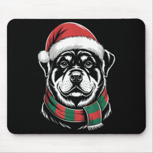 Rottweiler hond Xmas kerstmannenhoed sjaal kerst k Muismat