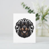 Rottweiler Honden Gezicht Briefkaart (Staand voorkant)